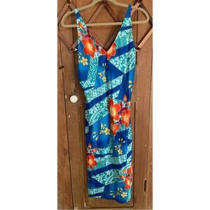 Natori sleeveless bright floral maxi dress
